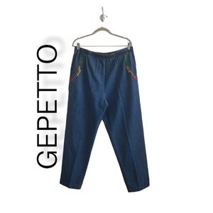 # Vintage Women's Gepetto Elastic High Waist Tapered Jeans Embellished